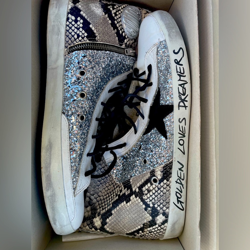 Very rare golden goose sneakers.
